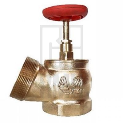Клапан пожарн лат угл 125 гр КПЛ 50-1 Ду 50 1,6 МПа муфта-цапка Апогей 110001